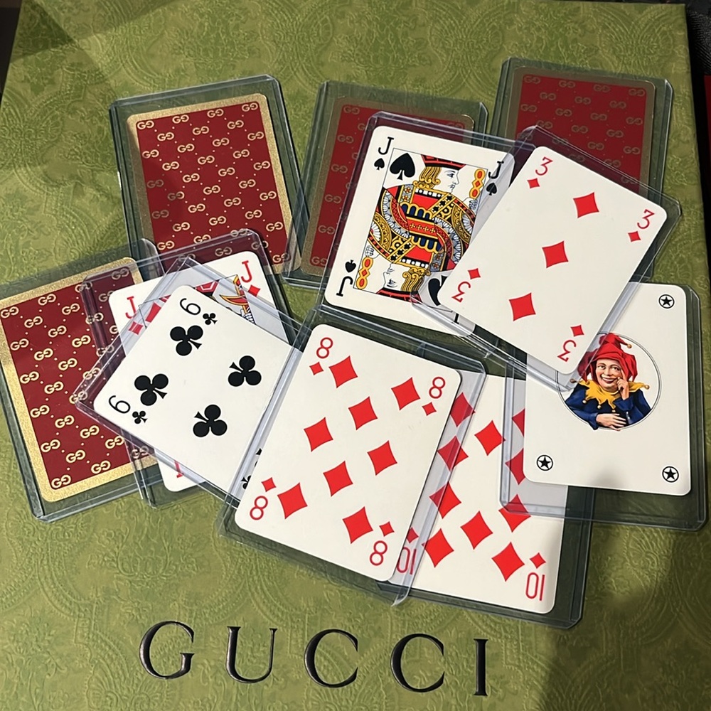 #3 Gucci Designer Playing Card  - Red and White